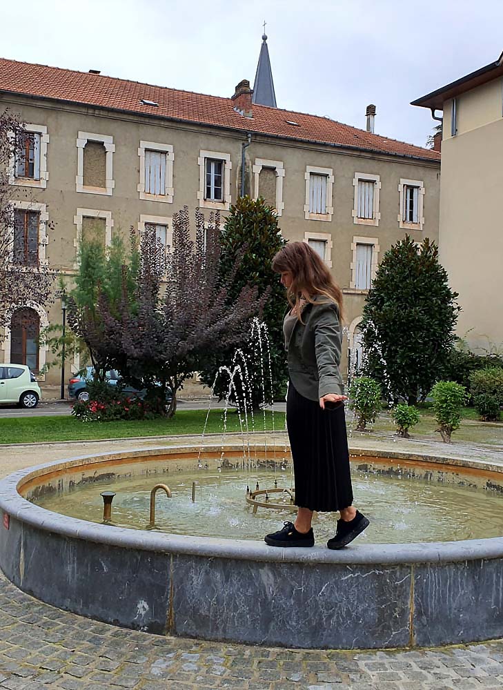 Jupe plissée longue veste kaki