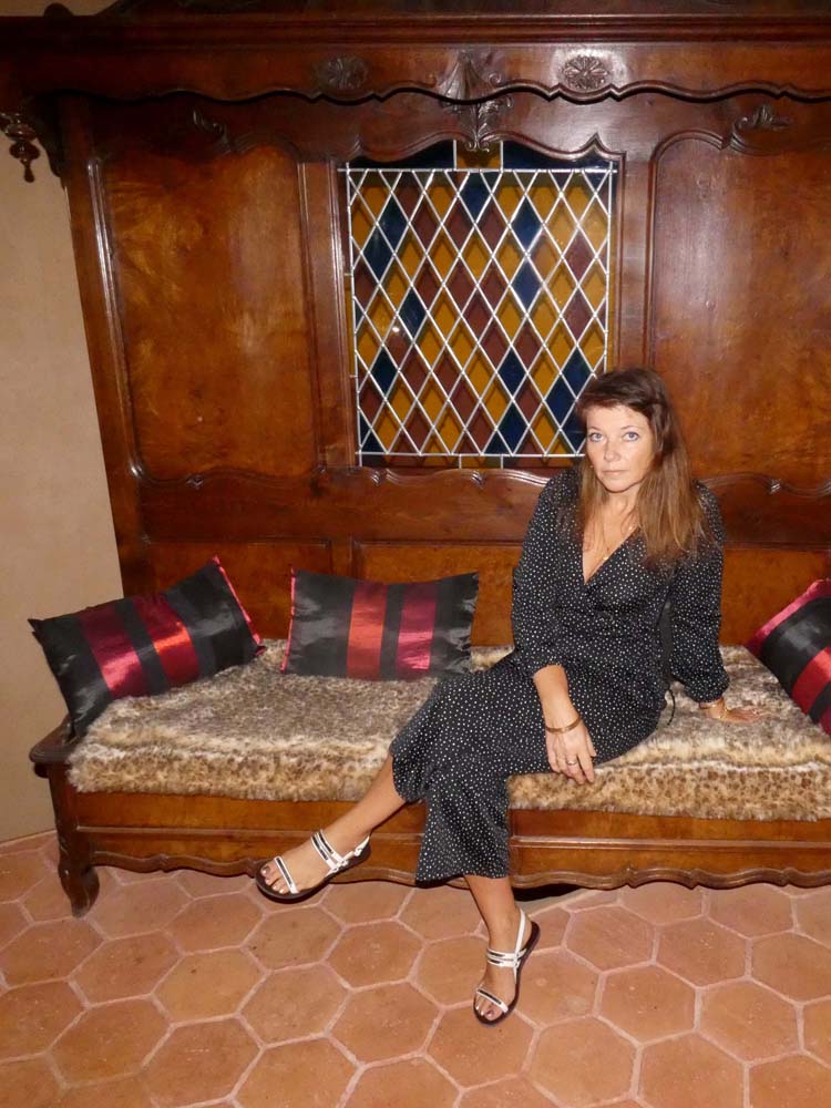 Combi-pantalon noire à pois